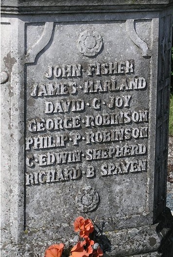 Names (2) 
on the War Memorial for Sand Hutton and Claxton