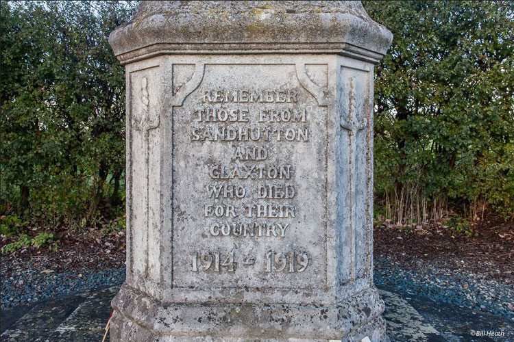 The Dedication 
on the War Memorial for Sand Hutton and Claxton